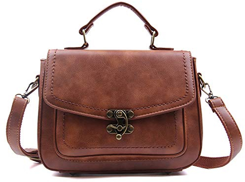 EVEOUT Casual Vegan Leder Umhängetasche Damen Retro Kleine Mini-Einkaufstasche Handtasche Klassiker Top Griff Taschen Stilvolle Messenger Handtasche Tasche