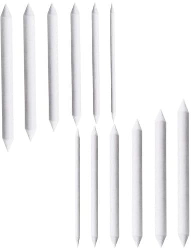 12 Stücke Papierwischer Bleistife, Doppelköpfe Papier Stift Weiß Art Papier Stümpfe für Zeichnen DIY,Art Papier Mischstümpfe Und Tortillions Set Mixer Student Skizze Zeichenwerkzeuge, 4/6/9/10/12/13mm