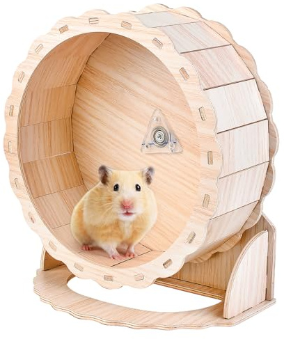 Behogan Hamsterrad aus Holz ø23cm, Holzlaufrad, Holz Laufrad Hamster Leise Laufrad Hamster Hamsterlaufrad für Zwerghamster, Rennmäuse, Mäuse oder Andere Kleine Haustiere