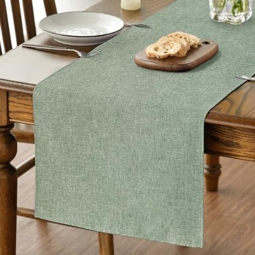 Artoid Mode Salbei Grün Herbst Tischläufer, Saisonnal Abwaschbar Küche Esstisch Tisch Dekoration Drinnen Urlaub Party Dekor 40x140 cm