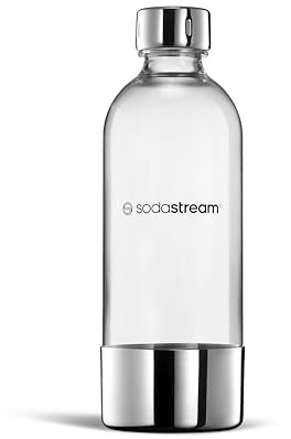 sodastream 1L ENSO Kunststoffflasche -spülmaschinengeeignete Wasserflasche | Kompatibel mit ENSO, TERRA, ART, GAIA Wassersprudler, spülmaschinengeeignet, 1er-Pack Sprudelflasche, Metall-Optik