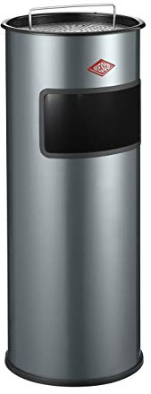 WESCO Standascher Mülleimer, Stahlblech pulverbeschichtet, Graphit, 28 cm, 30 l
