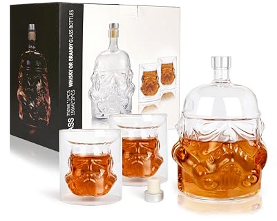 Whiskey Karaffe Whiskyflasche mit 2 Whiskygläser,Whiskey Dekanter 750ML Geschenke für Männer,Whiskey Set für Bourbon,Single Malt,Jameson,Irish,Wein, Scotch, Brandy (Bottle Set)