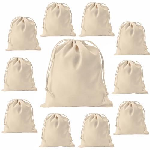 Naturstube® Stoffbeutel Baumwolle (10 Stück, 25 x 30cm) Oeko-TEX® zertifiziert | Stoffbeutel | Plastikfrei verpackt
