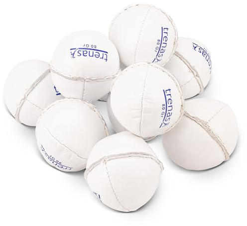 TRENAS 10 Stück Schlagball aus Leder - 80 Gramm - Für Wettkampf und Training