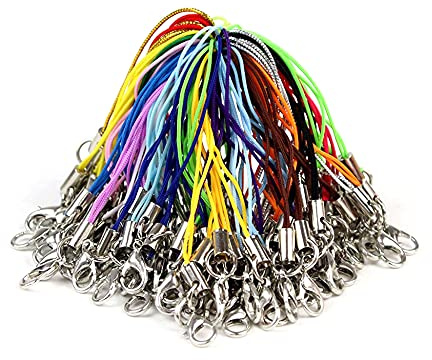 Gotetiso Handyanhänger Schlaufen 100 Stück Handyanhänger mit Karabiner Handy Lanyard Karabinerverschluss Seil Handgelenk Lanyard Handykette Handyanhänger Handyband DIY Handyanhänger für DIY Zubehör