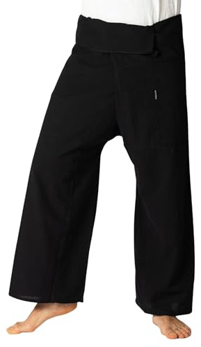 PANASIAM Fisherman Pants Unicolor, Black, L