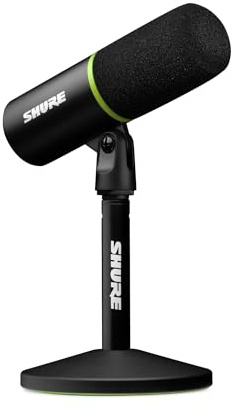 Shure MV6 USB Gaming Mikrofon, USB-C, Dynamisches Mikrofon, Streaming, Digital, für PC Gamer & Streamer