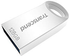 Transcend Jetflash 710 128GB Mini USB Stick, Silber |USB 3.1 Gen 1 Robustes Metallgehäuse | Ultra-kleines Design |Ideal für Autoradio, Laptop & PC