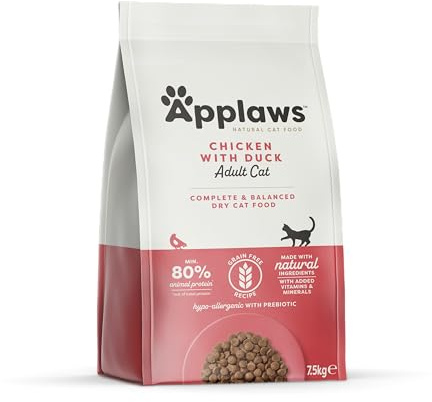 Applaws Katzentrockenfutter Adult, Huhn mit Ente, getreidefrei und komplett 7,5 kg (1 Packung)
