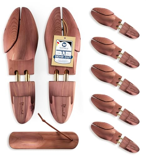 Blumtal TESTSIEGER Premium Schuhspanner Zedernholz - Schuhspanner Herren und Damen inkl. Schuhlöffel - Schuhdehner ergonomisch - Schuhweiter - Shoe Stretcher pflegend und geruchsbindend - Größen 38-47