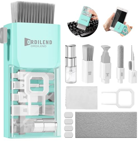Ordilend Tastatur Reinigungsset Laptop Reinigungsset for MacBook Handy | Tastaturreiniger mit Bürste Keyboard Cleaner for PC, Computer, Einfach zu Bedienen und zu Tragen mit Patent, Gaming Zubehör