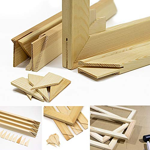 BilderKing Keilrahmen 50x40 cm – Keilrahmenleisten Set aus Fichte, 18x45 mm, keilgezinkt, verzugsarm – Bausatz zur Selbstmontage ohne Leinwand, inkl. 8 Holzkeile, Made in Germany