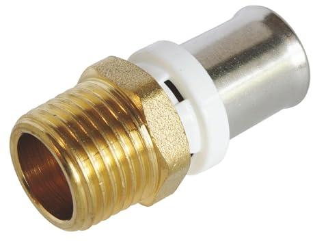 SOMATHERM FOR YOU - / 5608-16-15 - Gerade Verschraubung männliches Rohr Ø16 Mehrschichtige Kräuselung - Male 15/21 (1/2 '') Ein mehrschichtiges Rohrdurchmesser Ø16 verbinden