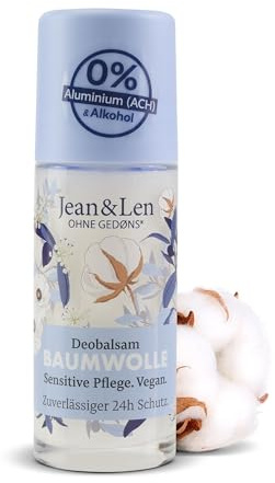 Jean & Len Deobalsam Baumwolle, schenkt auf natürliche Weise bis zu 24h Deo-Schutz, sensitive Pflege, Ideal auch nach der Rasur, Deo ohne Aluminium & Alkohol, vegan, 50 ml