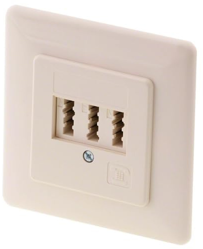 ZE Kommunikationstechnik TAE Dose 3x6 NFN,UP LSA mit LSA-Anschlussklemmen, Pearl White;RAL 1013