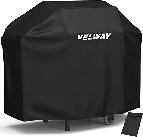 Velway Grillabdeckung Wetterfest Gasgrill Abdeckhaube - Reißfest UV Wasserdicht Staubdicht Grill Schutzhülle Abdeckplane Universelle BBQ Grill Haube 147x61x117cm - Schwarz