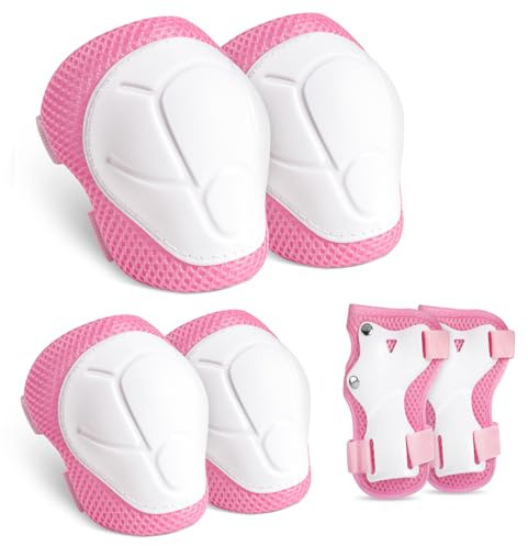 Knieschoner Kinder, 6 in 1 Schoner Inliner Kinder, Inliner Schoner Kinder, Geeignet für Rollschuhlaufen, Laufräder, Fahrräder und Skateboards