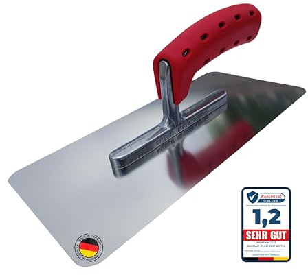 BACHSAM® Made in Germany Hochwertige Edelstahl Glättekelle 280mm x 130mm mit Softgriff/ergonomischer Griff zum Verputzen, Glätten, Spachteln. Glättscheibe - Traufel, BACST230