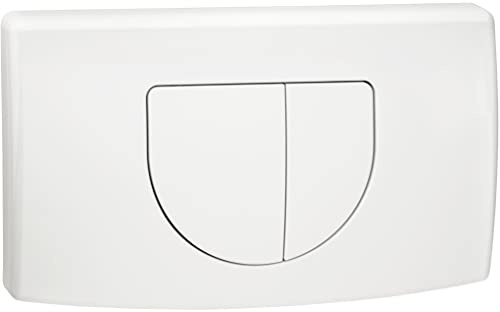 Cornat Betätigungsplatte VWC19 - mit 2-Mengenspülung - weiß - inklusive Betätigungsbolzen - Kunststoff / Drückerplatte WC / Toilettenspülung Drücker / Betätigungsplatte WC / APV200