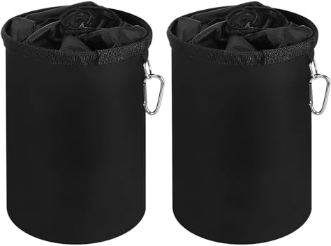 2STK Wäscheklammerbeutel Aufhängen Wasserdicht Wäscheklammern Korb Schwarz | mit Haken 20x28cm Klammerbeutel für Wäscheklammern für Fasst bis zu 150-200 für Indoor Outdoor Pegs Organizer Verwenden