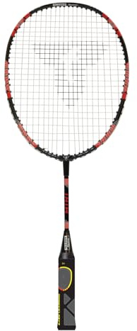 Talbot Torro Lern-Badmintonschläger ELI Mini, verkürzte Länge 53 cm, Lerngriff, Tropfenkopf, ideal für Schulsport und Training, schwarz-gelb-rot