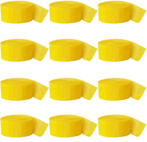 Krepp-Papier Party-Papierschlange- 24 m - Warmgelb
