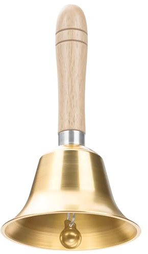 Tbintul Super Laute Handglocke, Metall Glocken mit Holzgriff, Massivmessing Rufglocke, Hand Tischglocke, Abendessen Glocke, Anrufsglocke Glocken für Zuhause, Schule, Feiertagsdekoration