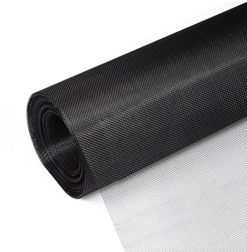 RUIBIXING Fliegengitter-Rollware, Fliegengitter extra stark 120 x 250 cm, Fliegennetz Fenster, schwarzes Fiberglas-Fliegengitter als Meterware, Fliegengitter-Ersatznetz beliebig zuschneidbar