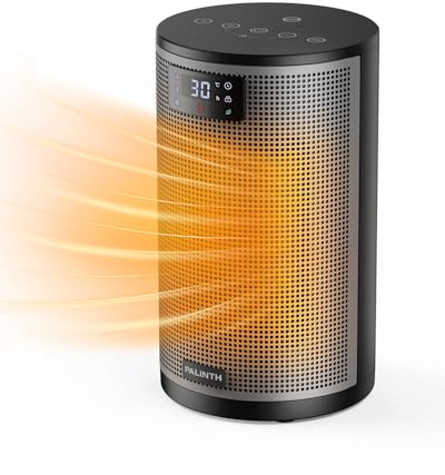 PALINTH Heizlüfter Energiesparend, 1500W Elektroheizung PTC-Keramik Heizung, 4 Modi Tragbare Heizstrahler mit Thermostat, Überhitzung & Tip Over Schutz, 8H Timer, für Indoor