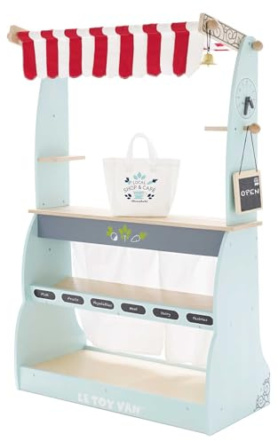 Le Toy Van – Honeybake Laden und Kaffeestand-Rollenspiel aus Holz für Kinder | Café oder Supermarkt-Rollenspiel Laden