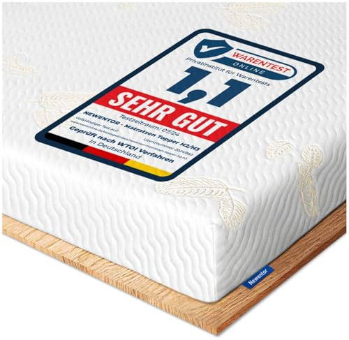 Newentor® Matratzen Topper 140x200cm H2 H3, Matratzentopper 140x200 Schlafsofa Bett Gelschaum, Mattress Topper 140x200 Boxspringbett Öko-Tex Zertifiziert Gel Bezug Kaltschaum 7CM Höhe