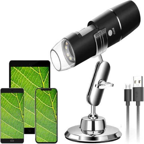 WiFi Mikroskop Kamera Digital Mikroskop, WADEO USB Microscope, 1000 x Vergrößerung Magnification mit 8-LEDs, Microscope für Android IOS