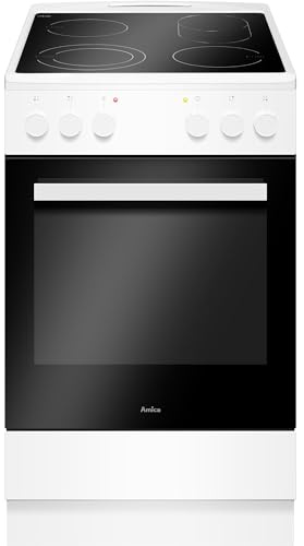 Amica SHC 903 021 W Standherd Elektro Glaskeramik Kochfeld 50cm Weiß Zweikreis-Zone Bräter-Zone