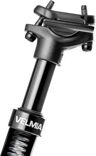 VELMIA Federsattelstütze 27.2-31.6mm - Aluminium gefederte Sattelstütze mit Federung - Für alle Fahrradtypen - Entlastung der Wirbelsäule, einfache Montage I Langlebige sattelstütze gefedert