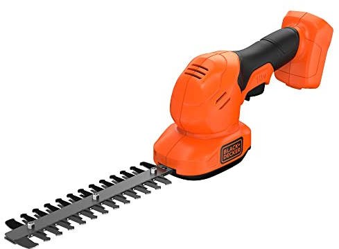 BLACK+DECKER Grasschere und Strauchscheren Akku Set (18V, 2in1 Kombigerät, werkzeugloser Messerwechsel, Laufzeit ca. 60min, inkl. Strauchscherenmesser, Grasscherenmesser) BCSS18B