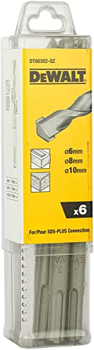 DEWALT Hammerbohrer-Set Extreme (6-teilig, 160 mm, SDS Plus, Ø 2x 6, 2x 8, 2x 10, in Kunststoffverpackung) DT60302
