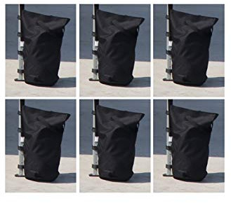 Kronenburg Pavillon Gewichte 6er Set in Schwarz – mit Sand, Splitt, Kies etc. befüllbar - Füllvolumen pro Stück ca. 13 kg – zusätzliche Standsicherung für Gartenzelt