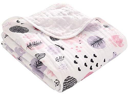 Miracle Baby Musselin Babydecke Sommer für Babys Kinder dünne atmungsaktive Sommerdecke Puckdecke Baumwolle Mädchen Junge 110x150cm