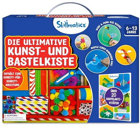 Skillmatics Die ultimative Bastelkiste, 2000+ Teile, Bastelmaterial | Kreative Bastelideen zum Selbermachen, Schritt-für-Schritt-Anleitung, Geschenke für Kinder zwischen 6 und 13 Jahren