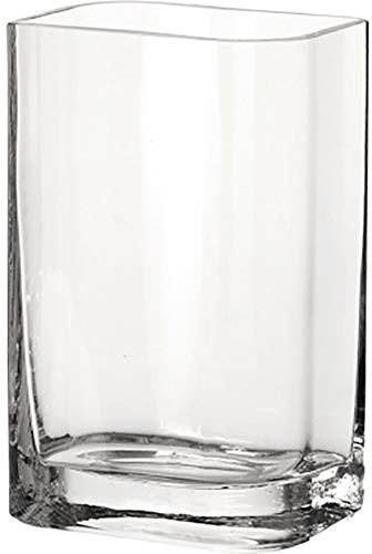 LEONARDO HOME Lucca Kasten-Vase, handgefertigte Deko-Vase, rechteckige Blumen-Vase aus Glas, Höhe: 250 mm, 014384