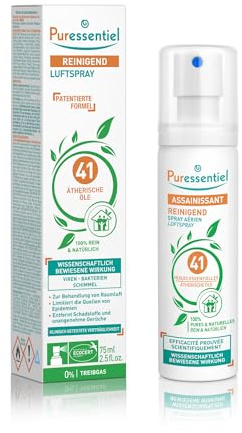 Puressentiel Desinfektionsspray Luftreiniger mit 41 ätherischen Ölen 75 ml | Bewiesene Wirkung gegen Viren, Bakterien, Milben und Schimmel