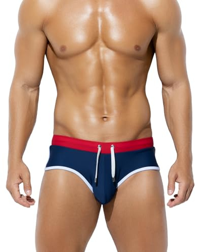 Mauro Kane Badehose Slip Herren Eng Badeslip Kurz Schwimmslip mit Tunnelzug | Klassische Schwimmhose Schnelltrocknend, UV Schutz, Chlorbeständig Bademode für Pool, Schwimmbad und Training