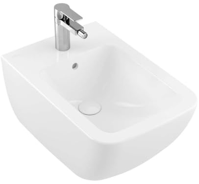 Villeroy & Boch Venticello Bidet, 375x560mm, 1 Hahnloch, mit Überlauf, wandhängend, 44110001, Farbe: Weiß