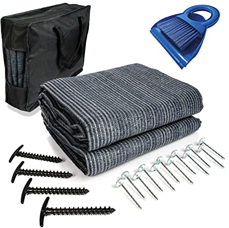 Mr Nomad Vorzeltteppich 3x2.5m – Hochwertiger, UV-beständiger Campingteppich aus HDPE (300 g/m²) – Perfekter Vorzeltboden für Wohnwagen & Wohnmobil – inkl. Tragetasche & Zubehör