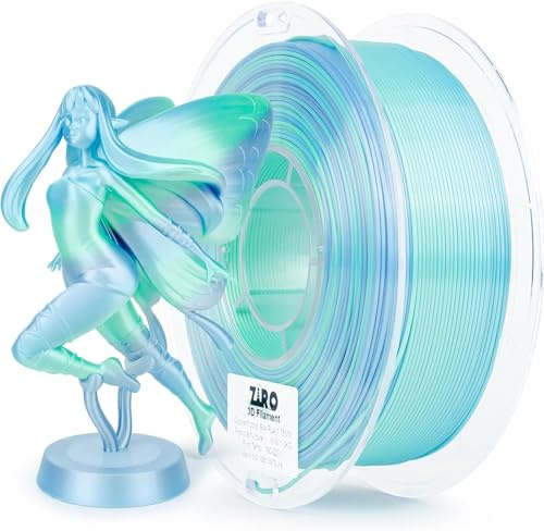 ZIRO Seide Multicolor Filament 1.75mm, Regenbogen Silk 3D Drucker Filament | Seide Dreifarbig Silk PLA 1KG, Maßgenauigkeit +/-0.03mm, Kompatibel mit FDM 3D-Druckern, Persönlichkeit Serie- Rein