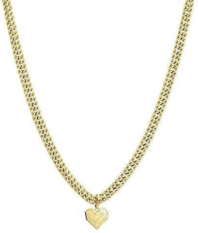 LIEBESKIND Halskette Broken Heart Edelstahl IP Gold