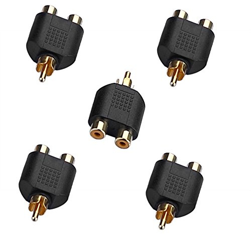 Sienoc 5PK Audio Cinch Y-Adapter VERTEILER Splitter 2*Chinch BUCHSE AN 1*RCA STECKER