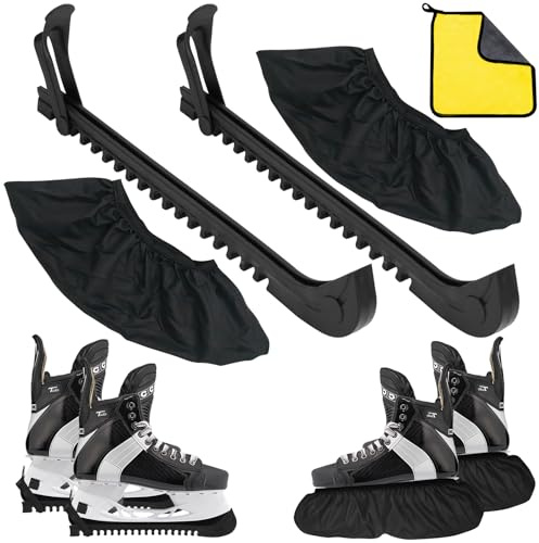 VAIAV Kufenschoner Schlittschuhe Verstellbarer Schlittschuhschoner Kufenschoner Eiskunstlauf Kufenschutz Schlittschuhe Eiskunstlauf Kufenschoner Schlittschuhschutz Kufenstrumpf für Eishockey(2 Paar)