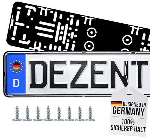 DEZENTOFIX® 2X Kennzeichenhalter - Einfache Montage & Sicherer Halt - Kennzeichenhalter Rahmenlos - Nummernschildhalterung Auto - Kennzeichenhalterung - Nummernschildhalter - Universal Passform 520mm